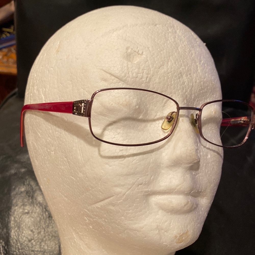 VERSACE GLASSES 🤓 dark red / burgundy rose pink metal frame only made in Italy
